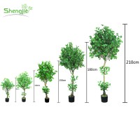 New Model Plastic Small Green Artificial Bonsai Tree Plants  For Garden Decor