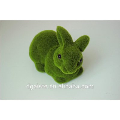 fully covered moss rabbit flocking moss bunny craft for ornament