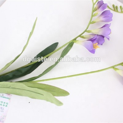 Factory price hot sale artificial two head common freesia best artificial flowers