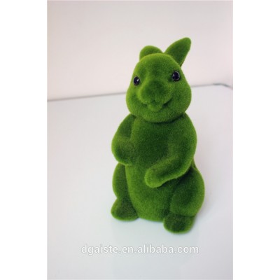 flocking moss rabbit cute bunny figurine moss craft