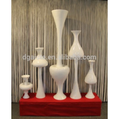 B0075-180 180cm mushroom shape white fiber glass plastic vase