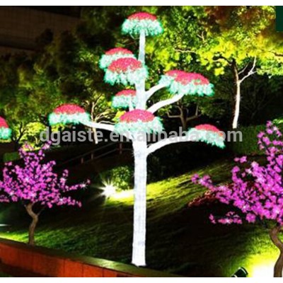 Home garden decorative 300cm Height outdoor artificial green flashing LED solar lighted up mashroom trees EDS06 1431