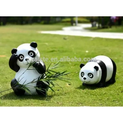 resin material garden decoration panda lifelike fiberglass panda